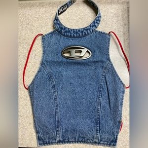 Diesel logo plaquete denim top